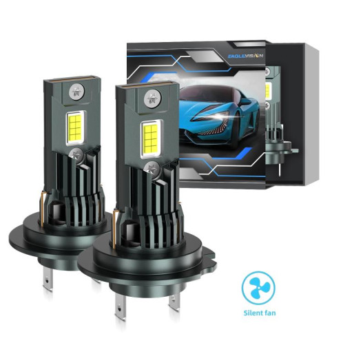 Ampoules de phare LED H7 32 W 3 200 lm 6 500 K avec ventilateur (gris métal) SH305A38-010